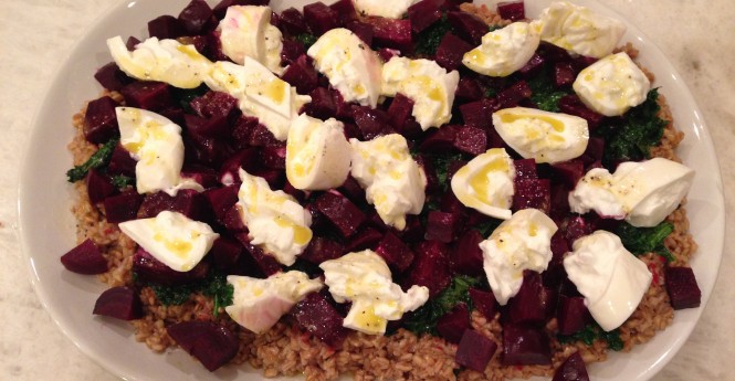 Mushroom Farro, Roasted Beets & Burrata