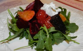 Roasted Beet Panzanella with Blood Orange Vinaigrette