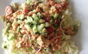 Asian Chicken Salad with Pickled Cucumbers
