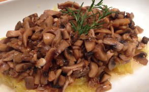Spaghetti Squash with Mushroom Ragu
